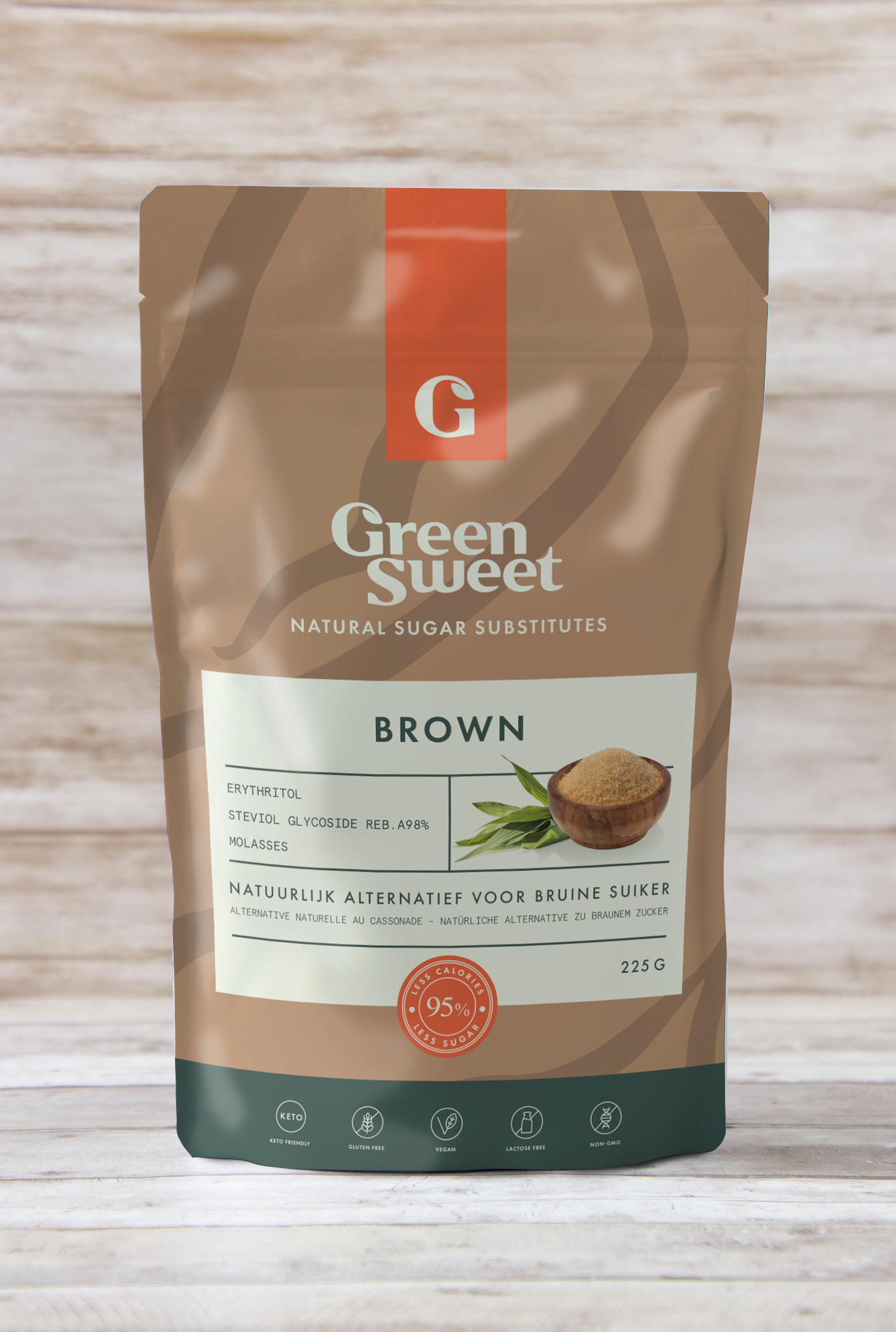 Green Sweet B.V. - Vente Sucre - Brown 225 grammes - alternative au sucre roux0