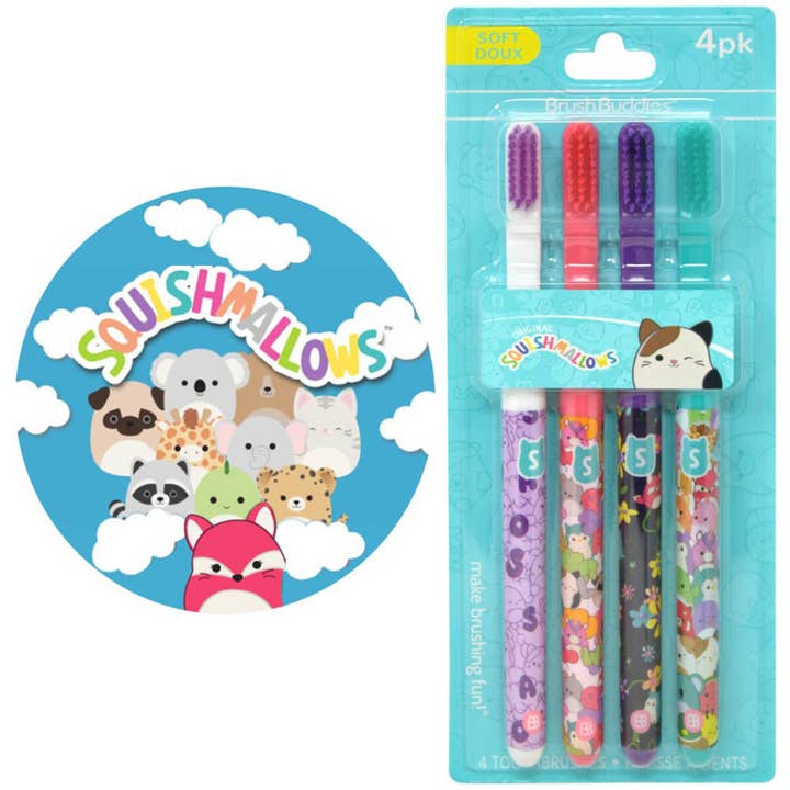 Deluxe Import Trading - Wholesale Toothbrush - Kids & Baby - Squishmallows 4pk toothbrush