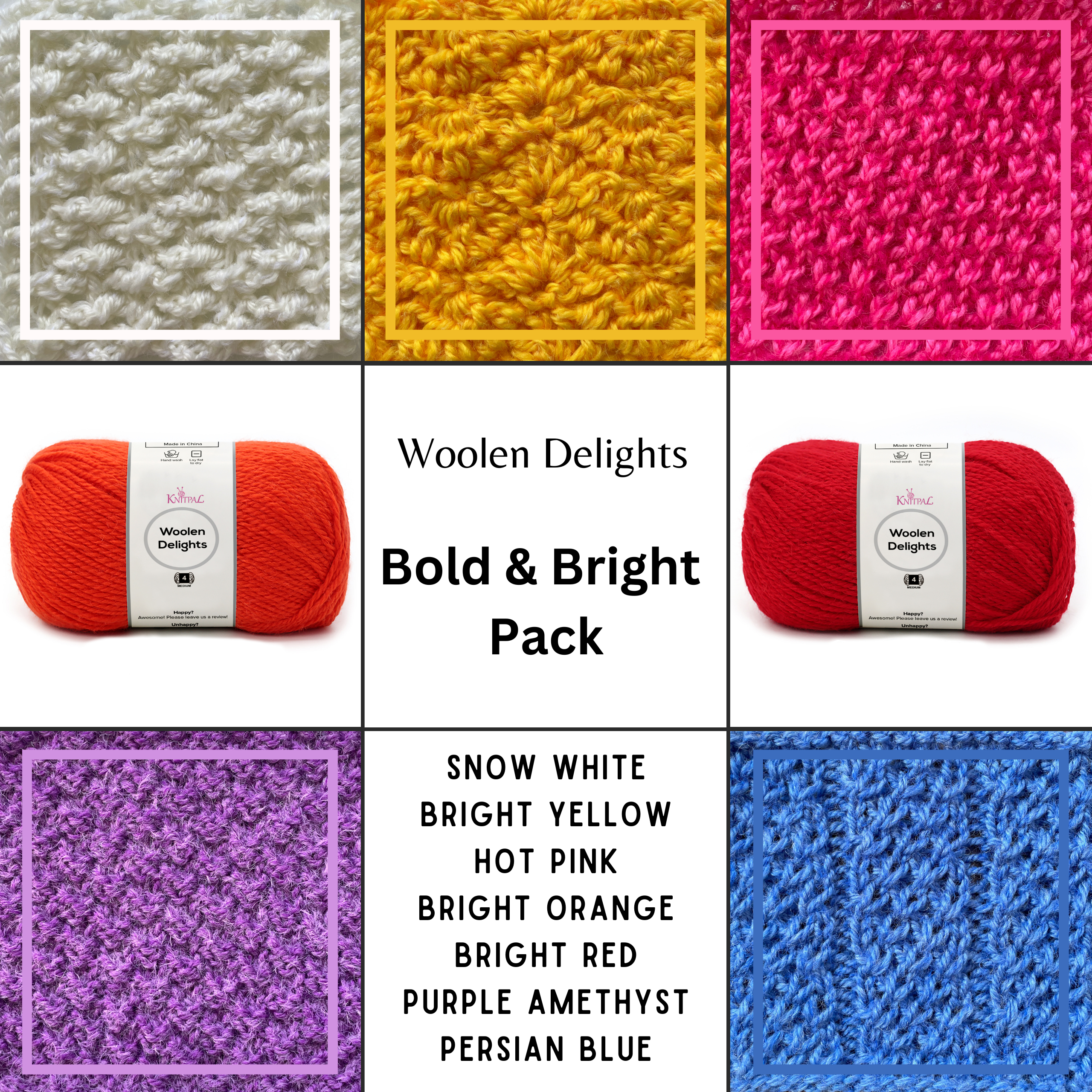 KnitPal - Wholesale Yarn - Woolen Delights Multicolor Pack of 7 Skeins10