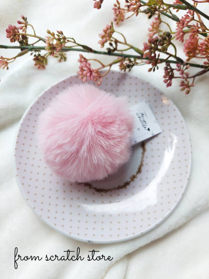 Elásticos de Cabelo Bolas Felpudas Rosa por atacado de From Scratch Store