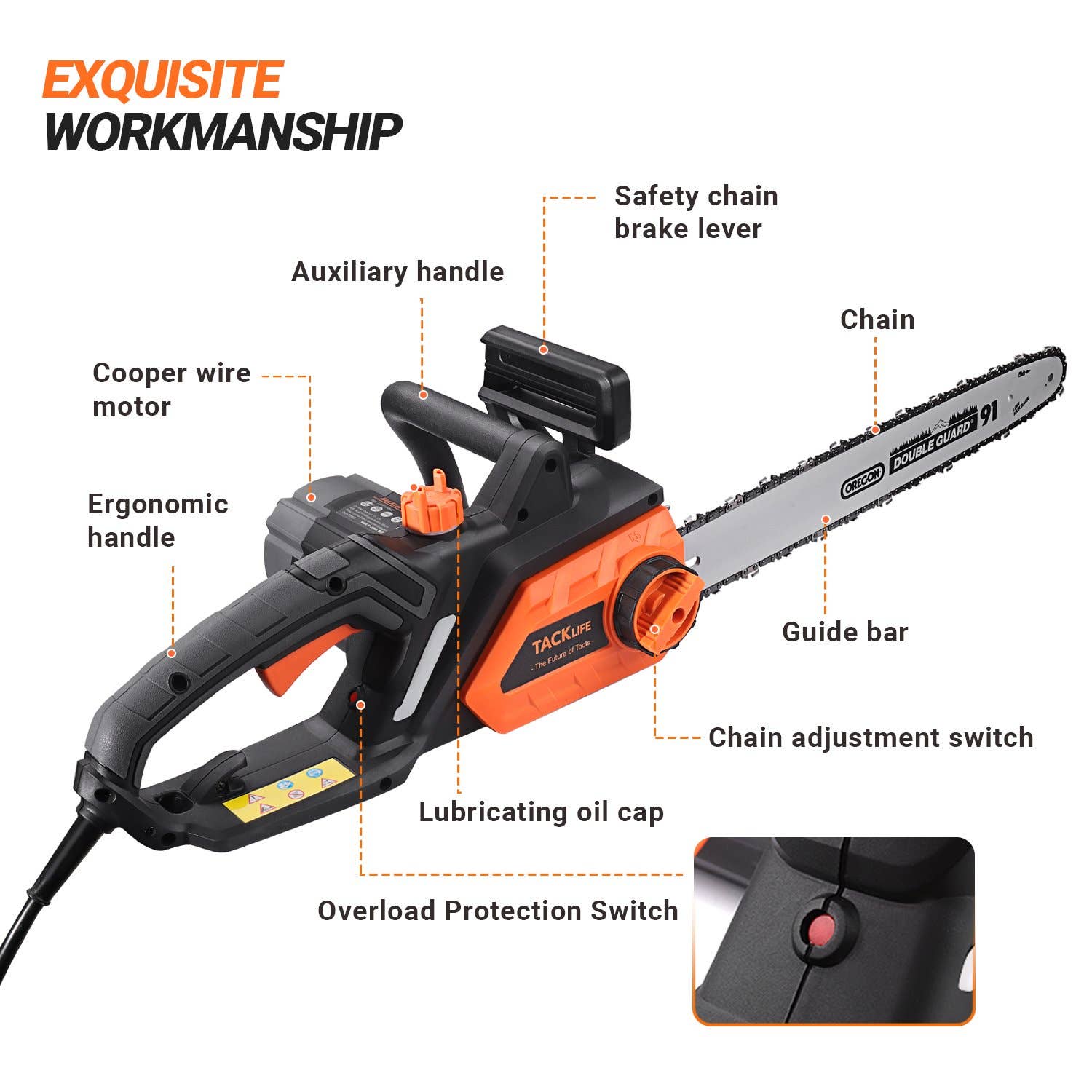 Above Edge - Wholesale Handy Tool - 15 Amp Electric Corded Chainsaw with 18-inch Chain Length1