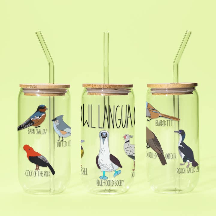 Funny Bird Drinking Glass – Fowl Language Sassy Cup for wholesale by Acorn & Artisan