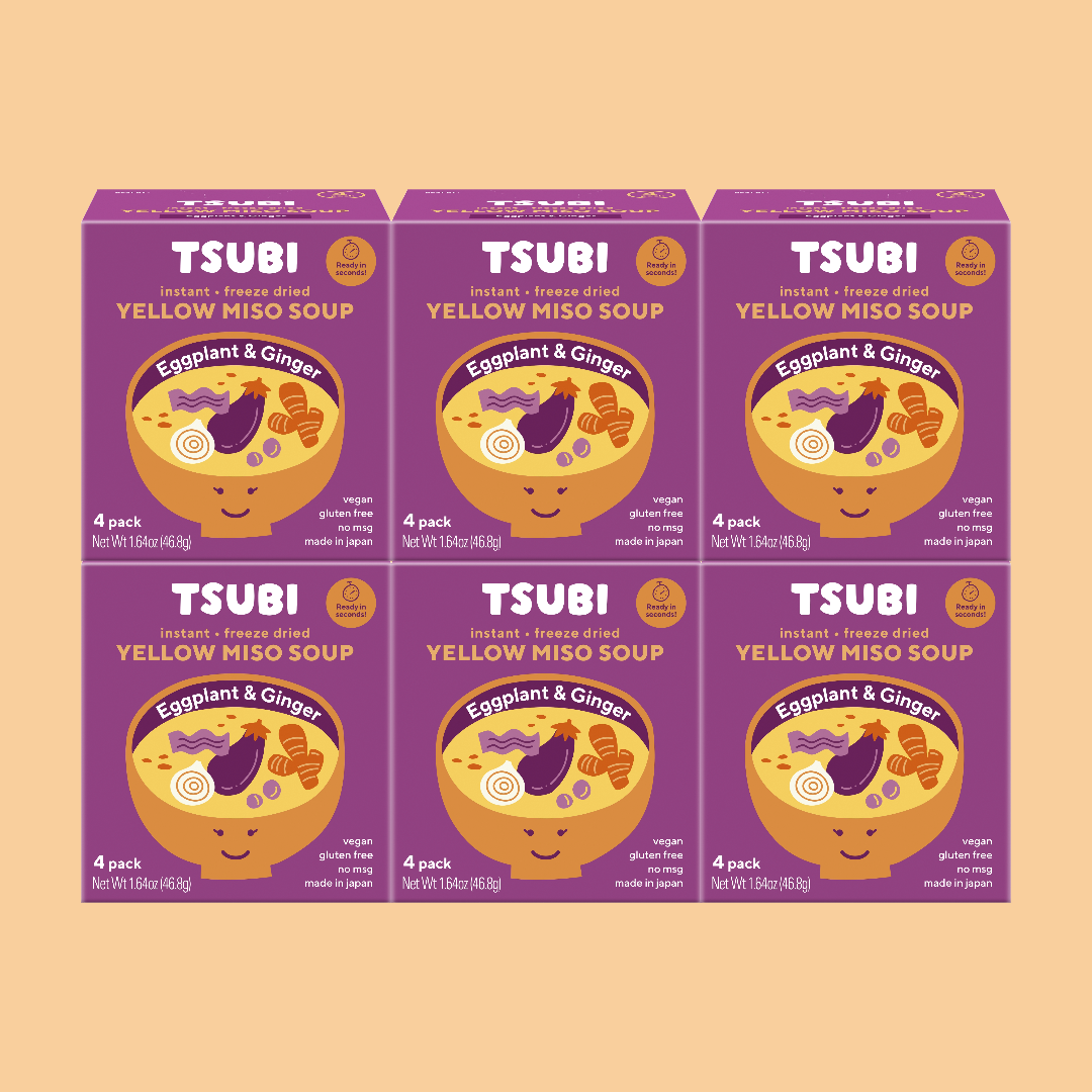 TSUBI Soup - Wholesale Soup - Case of 6 - Yellow Miso with Eggplant & Ginger 4 Pack1