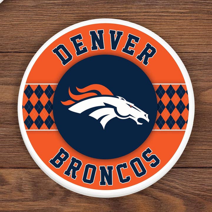 NFL - Denver Broncos 4 inch Ceramic Argyle Coaster for wholesale by Fan Creations