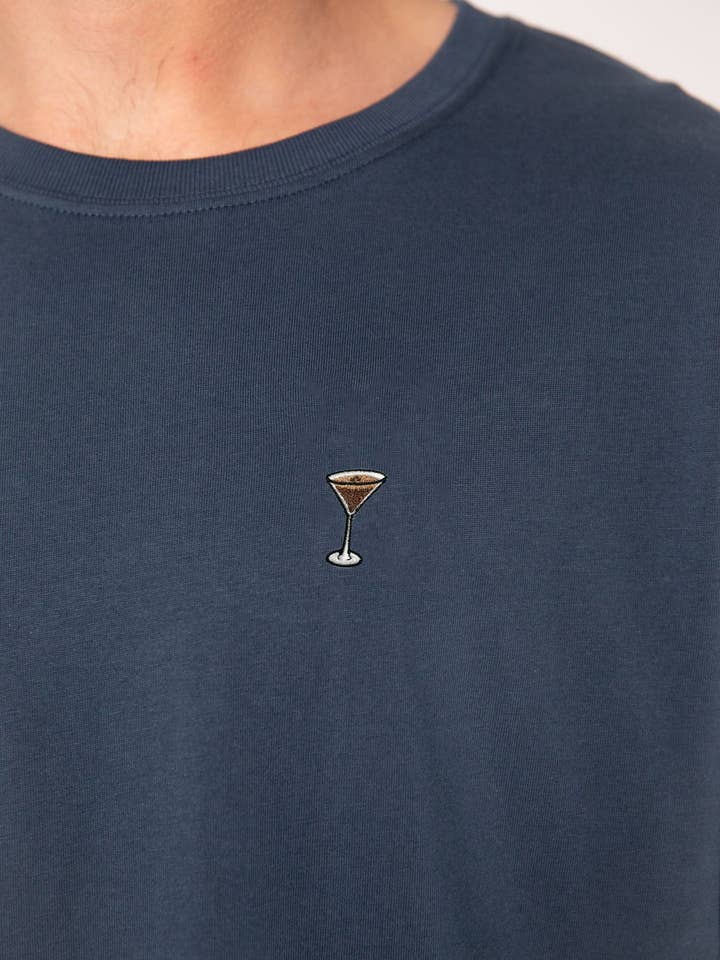 Espresso Martini | Broderet økologisk bomuld t-shirt til mænd for engroshandel hos Fashion Drinks