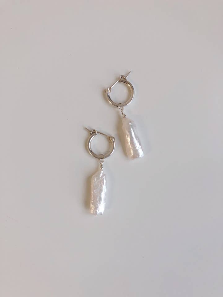 Mini Biwa Hoop Earrings - sterling silver for wholesale by Christine Elizabeth Jewelry
