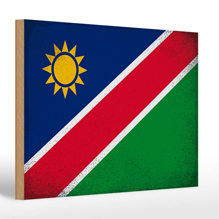 Flag of Namibia Vintage Wooden Sign 30x20cm for wholesale by Femer