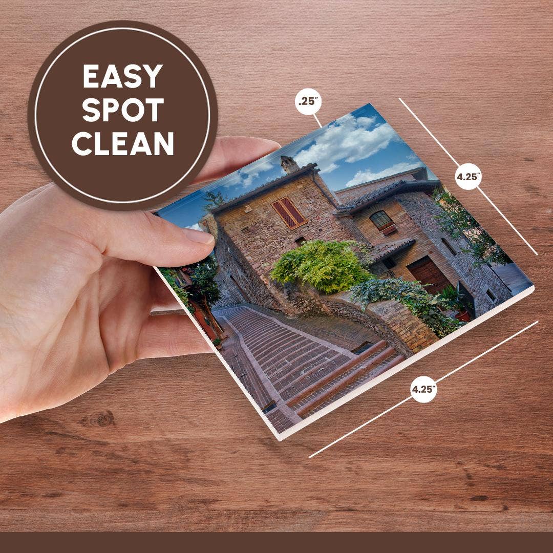 3dRose - Wholesale Coasters - 3dRose, Italy, Umbria. Homes along the streets of Assisi., Coaster6