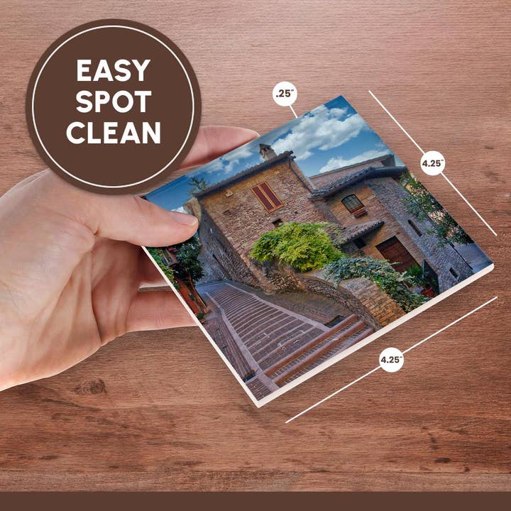 3dRose - Wholesale Coasters - 3dRose, Italy, Umbria. Homes along the streets of Assisi., Coaster6