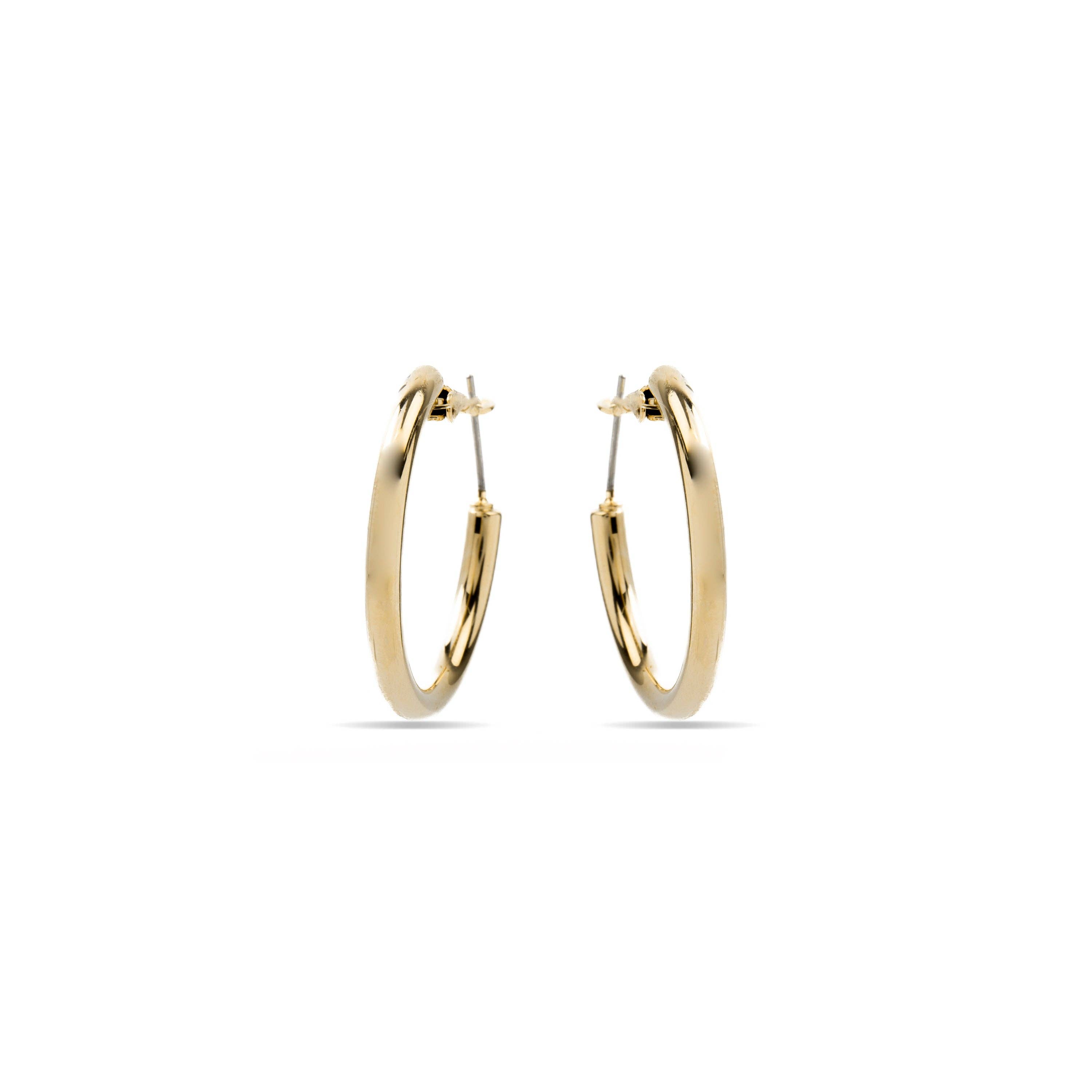 Luxenter - Wholesale Hoop Earrings - Pendientes acabados en oro amarillo de 18k - Sadro1