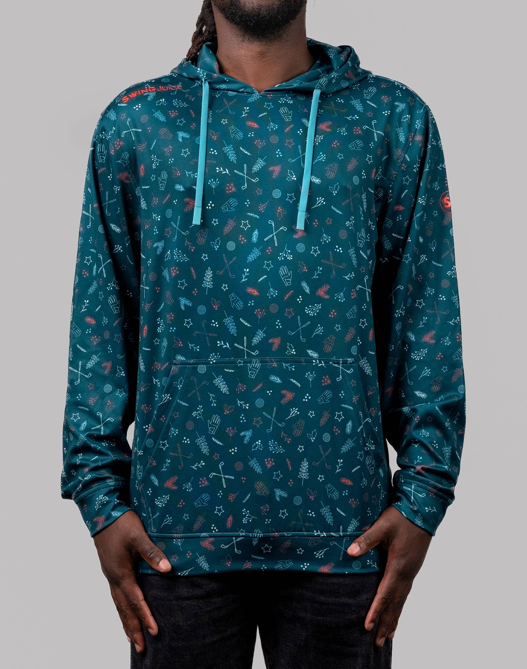 Deep Teal Golf & Hollys Men's Performance Hoodie for wholesale on Faire