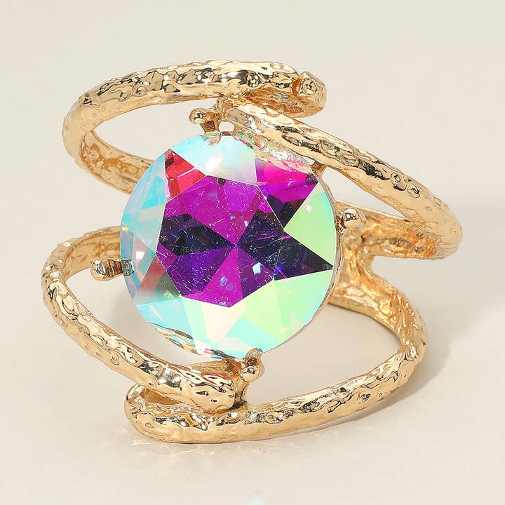 Sensibling Corp. – Großhandel Manschettenarmband – Rundes Armband mit Scharnieren aus Glaskristall