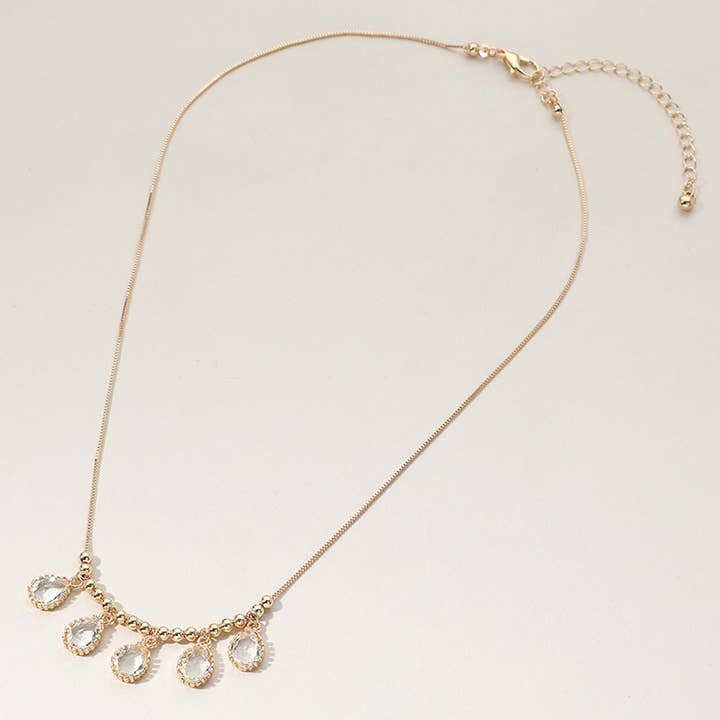 Sensibling Corp. – wholesale Pendant/charm necklace – Teardrop Stone Cluster Charm Beaded Necklace
2