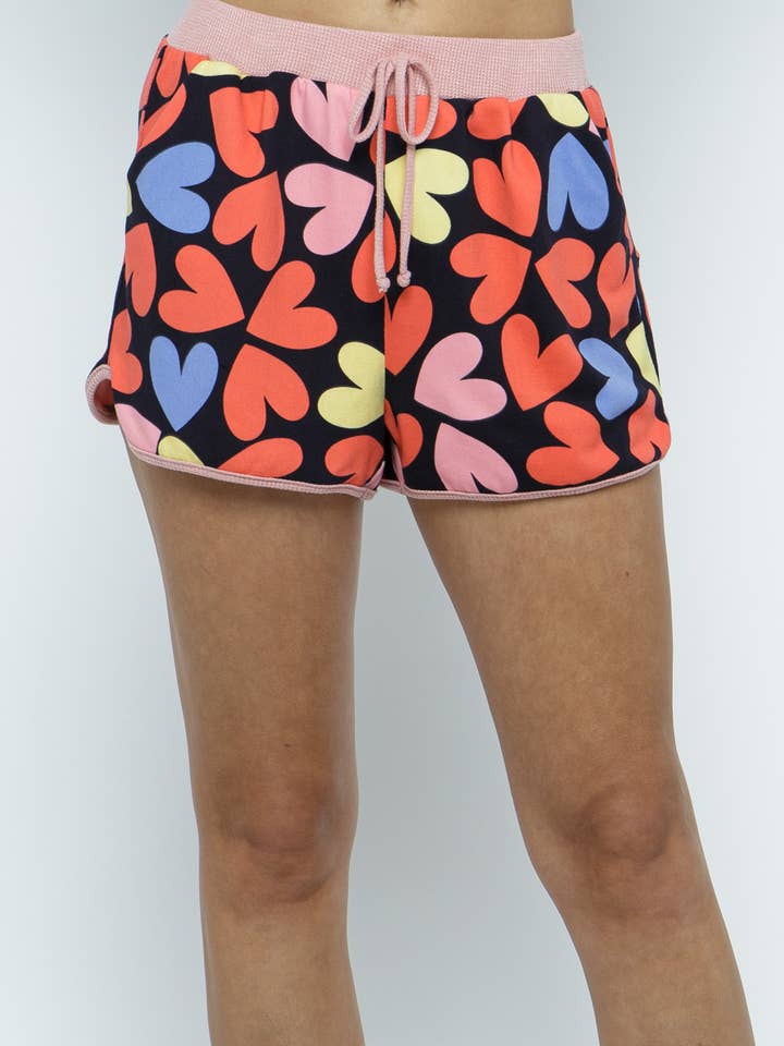 Schattige Hartjesprint Shorts voor wholesale door Heyday