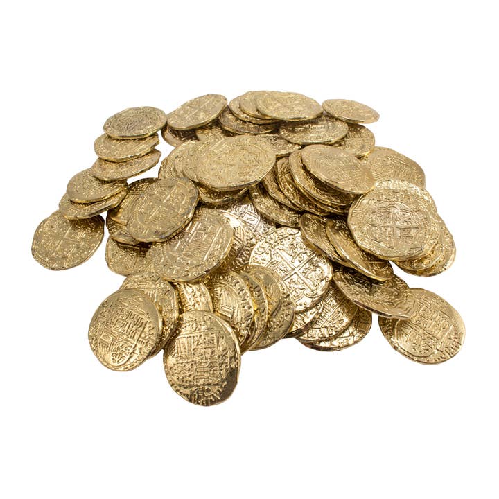 Morgan's Revenge Pirate Treasure Replica Gold Coins & Top Game Set Morgan's Revenge Pirate Treasure Replica Gold Coins & Top Game Set