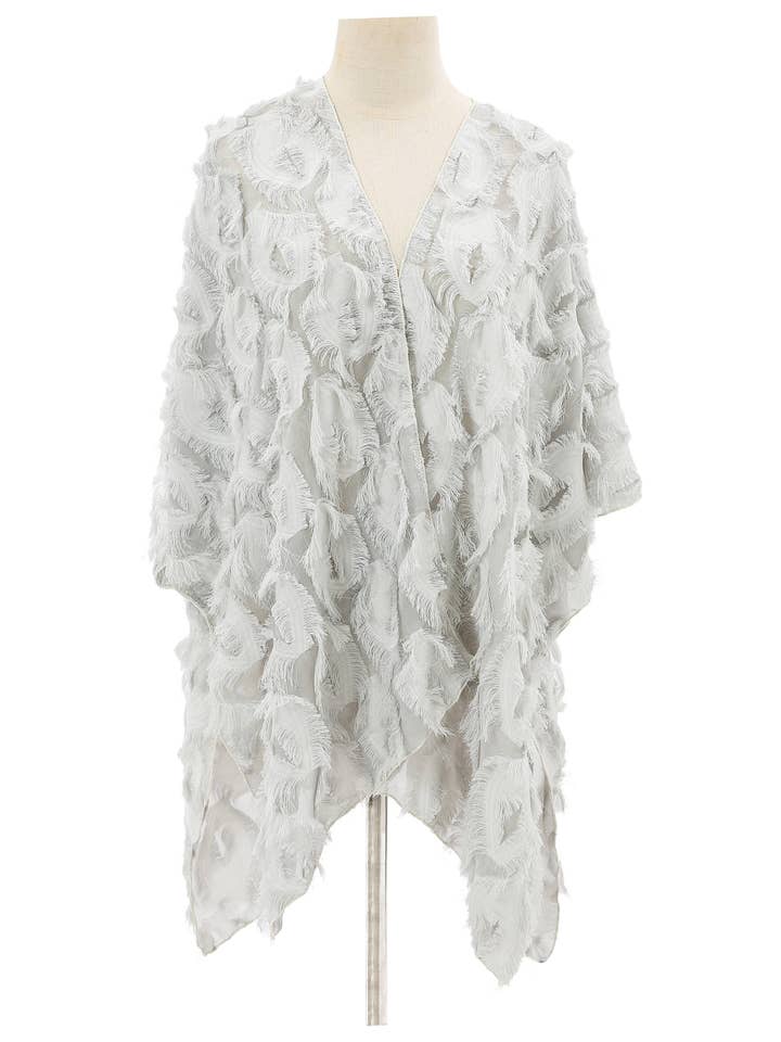 JC Sunny Fashion - Wholesale Kimono - Women's - JC060283 Elegant 3D Feather Fringe Eyelash Kimono/Cover-Up19
