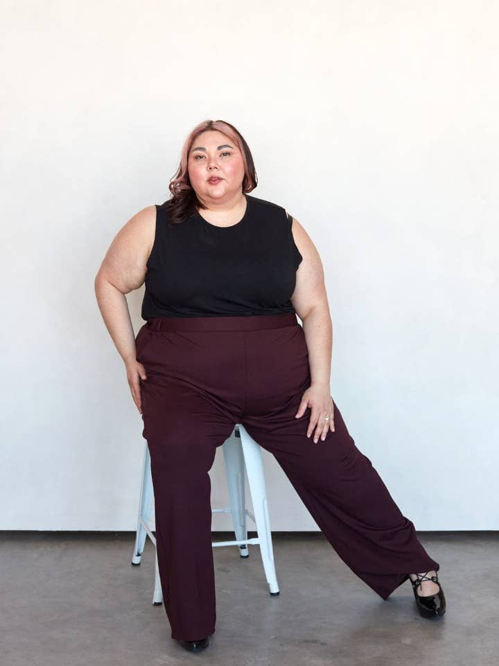 Edit Trousers in Blackberry for wholesale by Lost in Layers