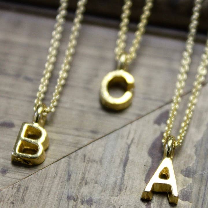 David Aubrey Jewelry - Wholesale Pendant/Charm Necklace - ALS Monogram 18k gold plated necklace. Mother's day gift0