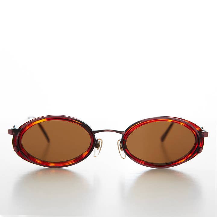 Ovale Vintage-Sonnenbrille im 90er-Jahre-Stil - Dorian für den Großhandel von SUNGLASS MUSEUM
