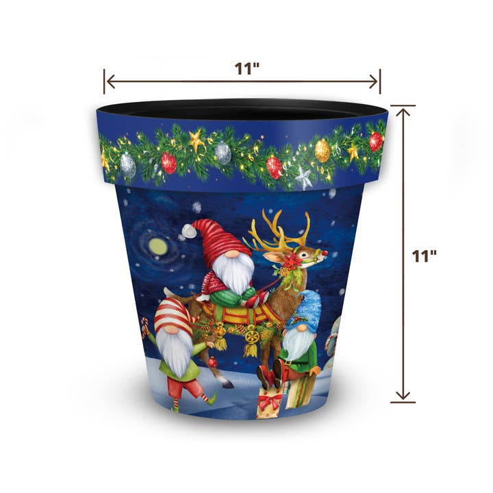 Briarwood Lane - Wholesale Plant Pot - Happy Holiday Gnomes Medium Planter1