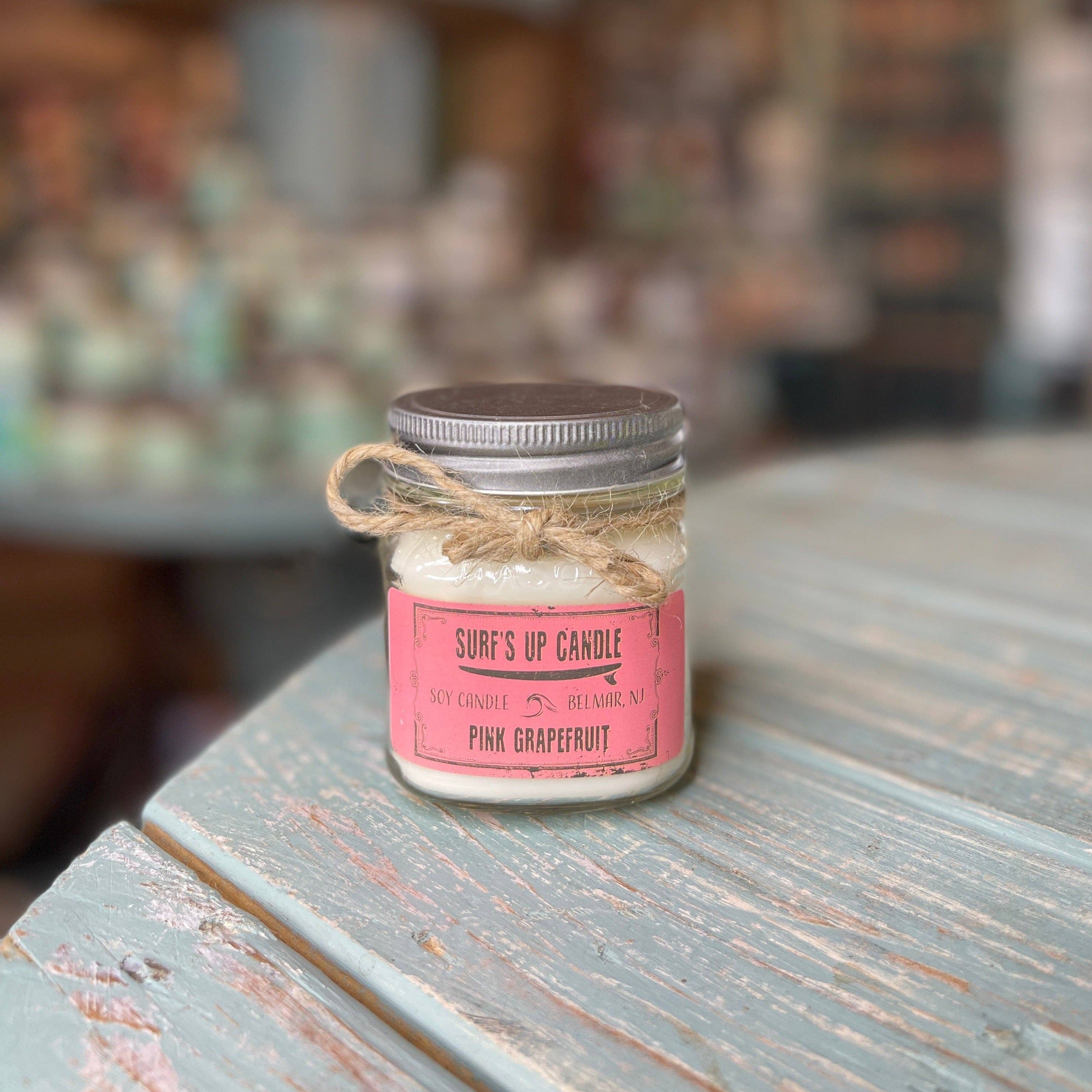Surfs Up Candle - Wholesale Jar/Filled Candle - Pink Grapefruit Mason Jar Candle - Original Collection2
