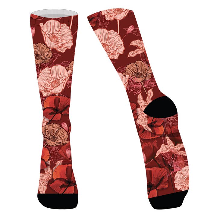 FST le french studio - Wholesale Socks - Women's - One-size socks 35-42 EU in bamboo RED HIBISCUS2