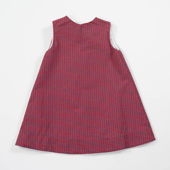 Mary Kate Tartan Rødternet Ærmeløs A-formet Kjole for engroshandel hos Angels and Company Clothing