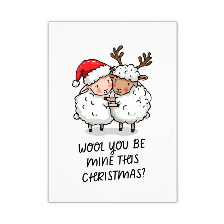 Roligt julkort - Får i kärlek för wholesale av Smirk & Scribble