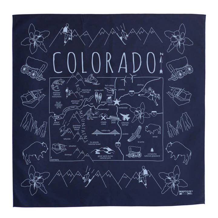 Maptote - Wholesale Bandana - Unisex - Colorado Bandana