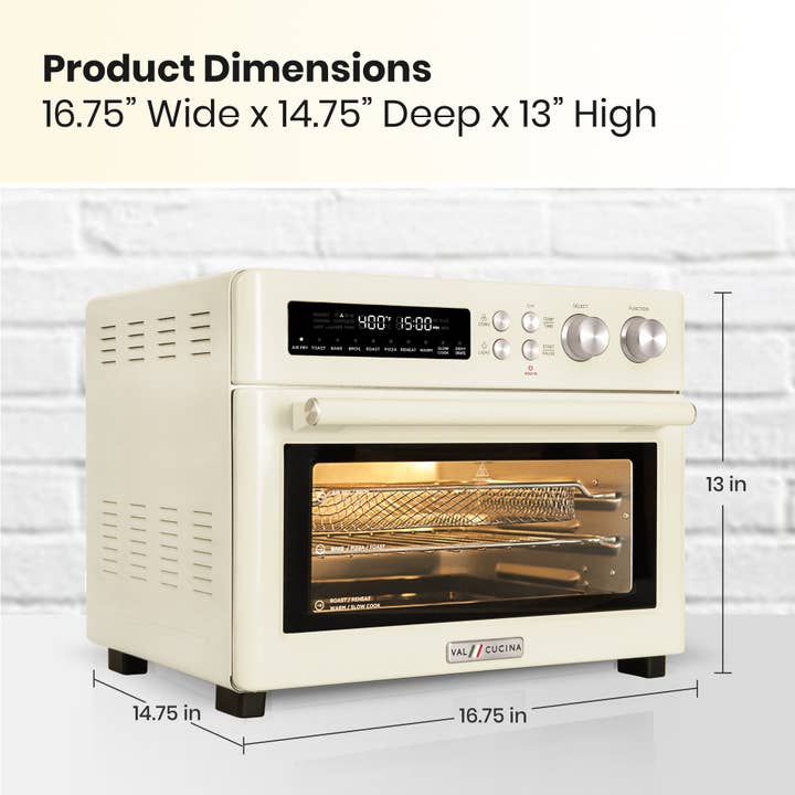 VAL CUCINA - Wholesale Kitchen Appliance - VAL CUCINA Extra Large Air Fryer Toaster Oven - Cream6