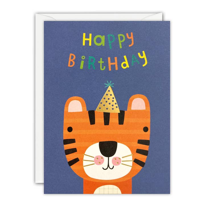 BIRTHDAY TIGER - 3.75 x 5" MINNOWS CARD for wholesale by Nelson Line