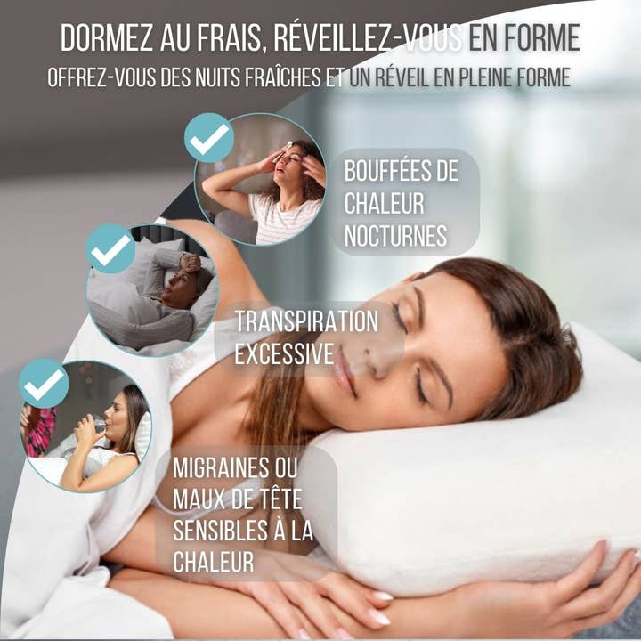 Inphysio - Wholesale Bedding Pillow - Oreiller avec gel rafraîchissant à Mémoire de Forme | CONFORT GEL1