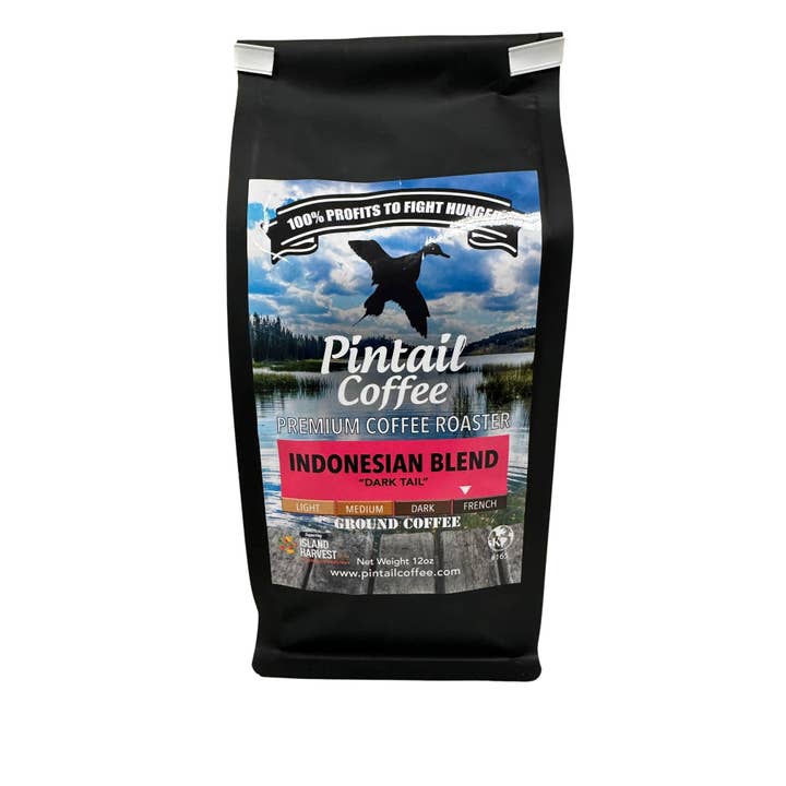 Indonesian "Dark Tail" Blend Ground Coffee for wholesale by Pintail Coffee