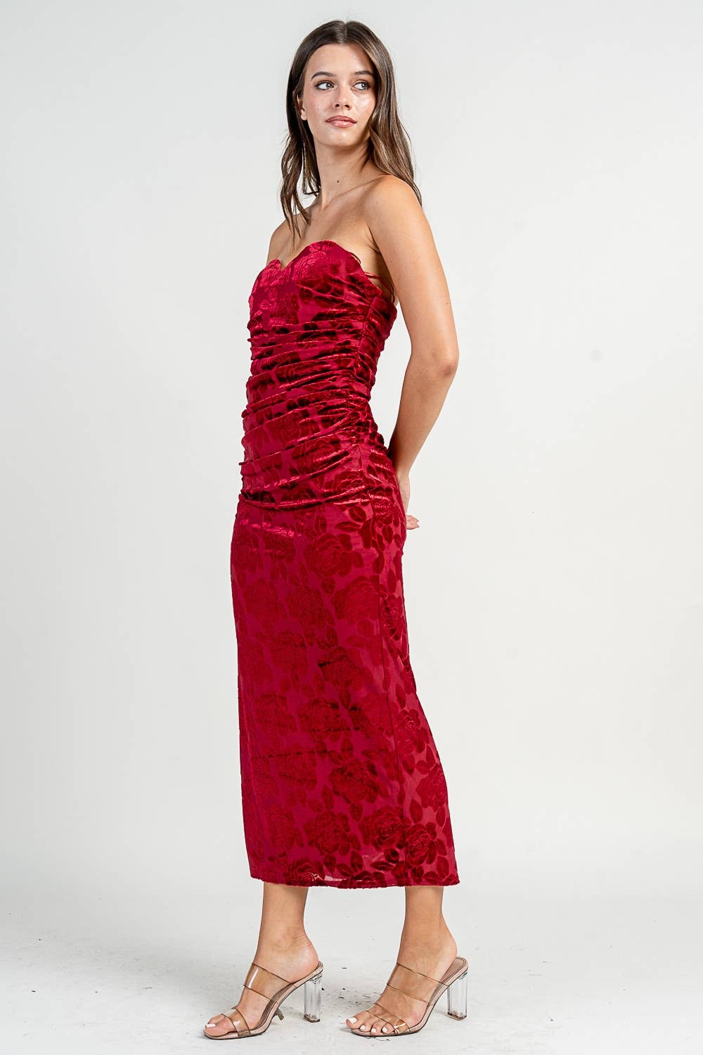 BEIVY & COLLABO - Wholesale Jurk - Dames - CD30627S / SWEETHEART MOUWLOZE MIDI-JURK6