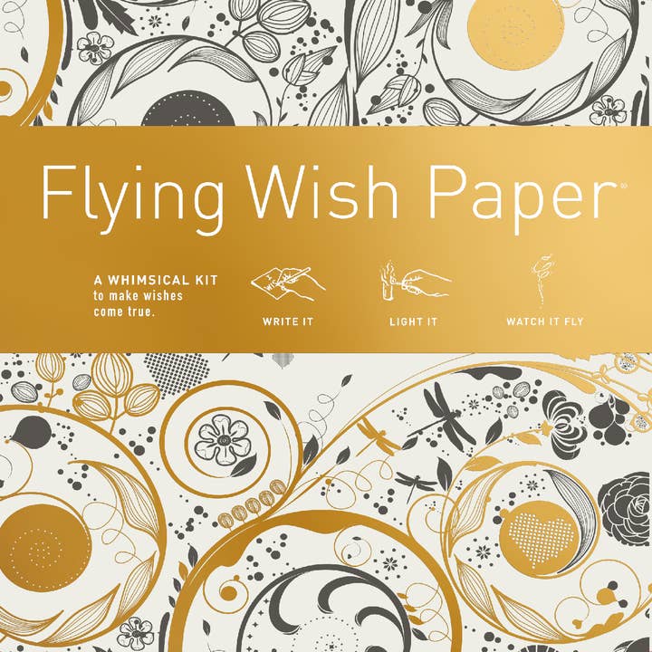FLYING WISH PAPER ® - Wholesale Everyday Greeting Card - SWIRLS – 50 WISH PAPERS™ Manifest Wish-making WISHING KIT™1
