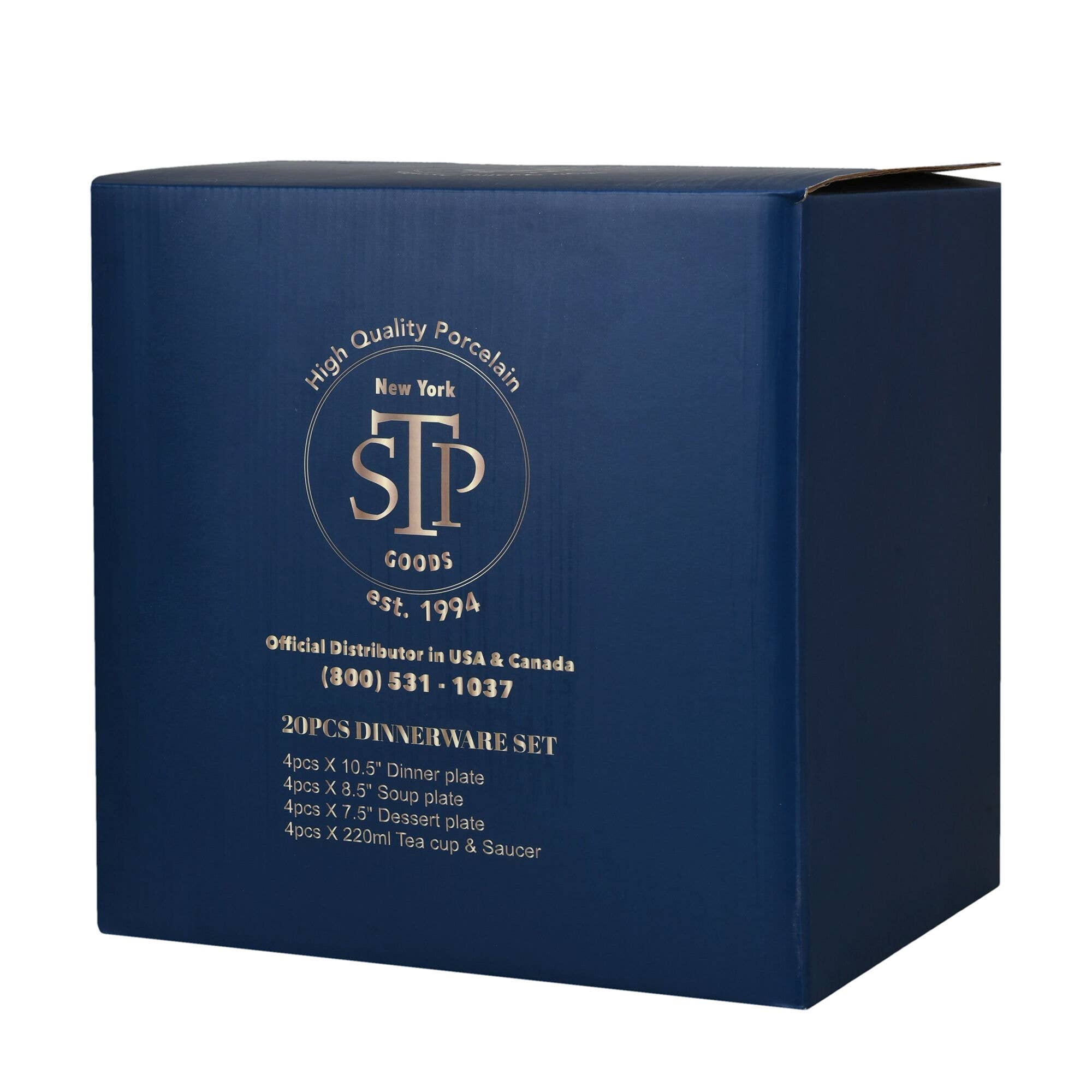 STP - Vente Service à vaisselle - Service de vaisselle en porcelaine Mélodie de Fleurs de 20 pièces pour 4 personnes.8