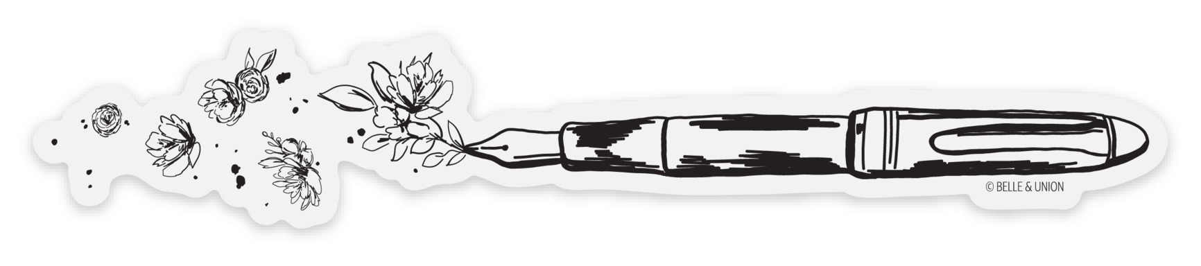 Belle & Union - Wholesale Sticker - Flourish Fountain Pen Sticker1