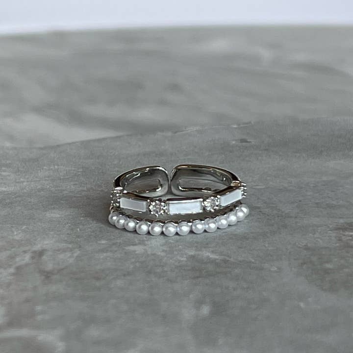 Loli - Wholesale Multi-stone ring - Minimal Modern Sparkling Gemstone Adjustable Ring, Sleek14