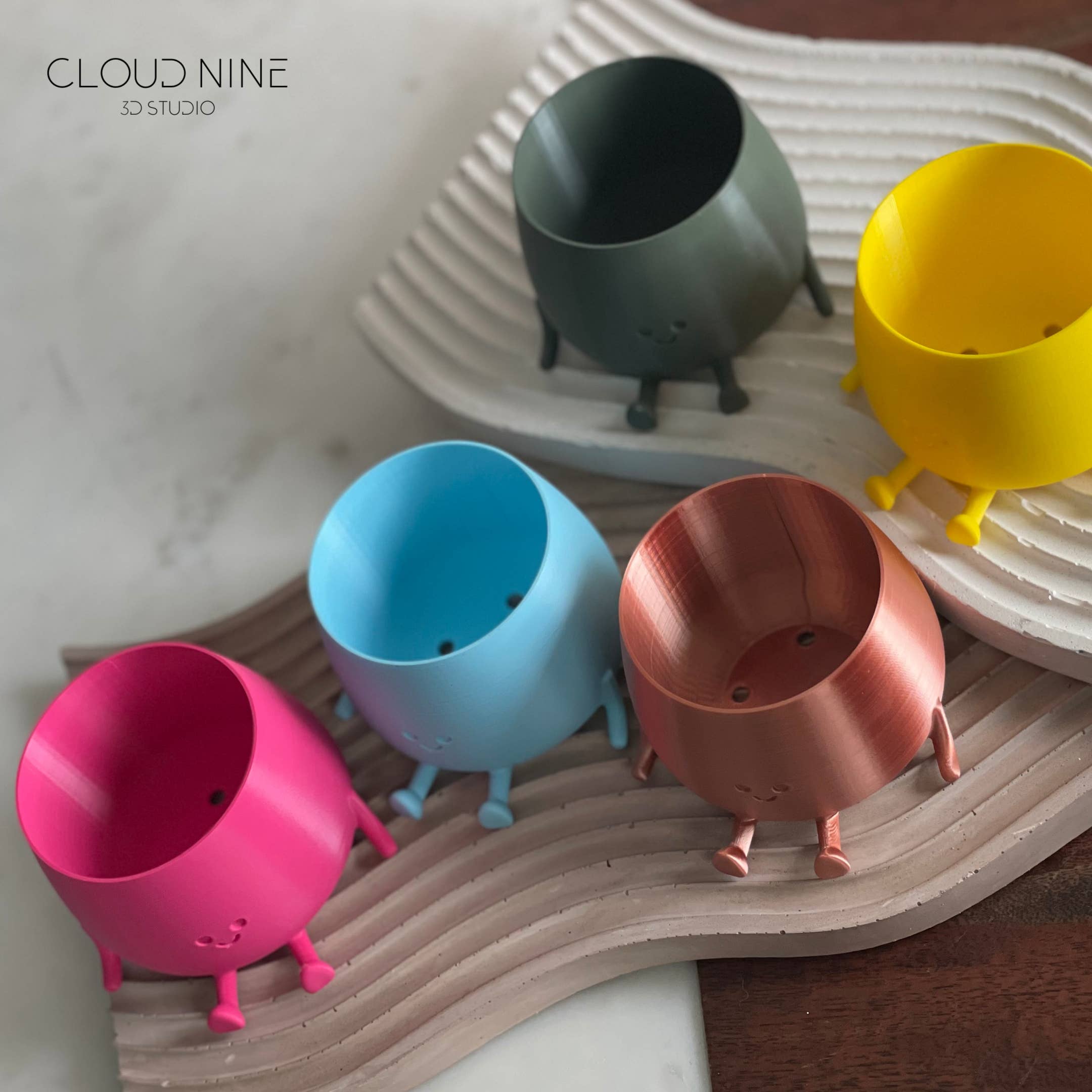 Cloud Nine 3d Studio - Wholesale Plant Pot - Happy Face Planter, Happy Planter, Plant Pot3