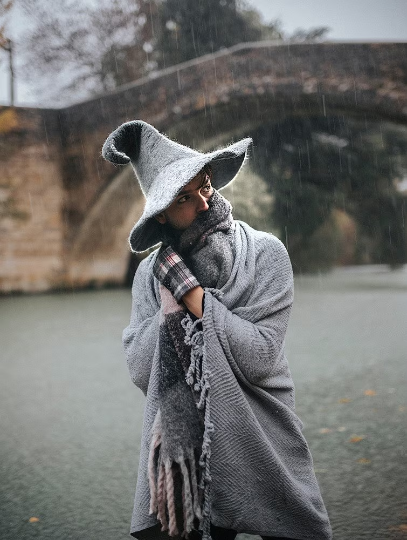 Costurero Real - Wholesale Costume - Unisex - Halloween Witch hat wizard magic wizard Black Felt pointed6