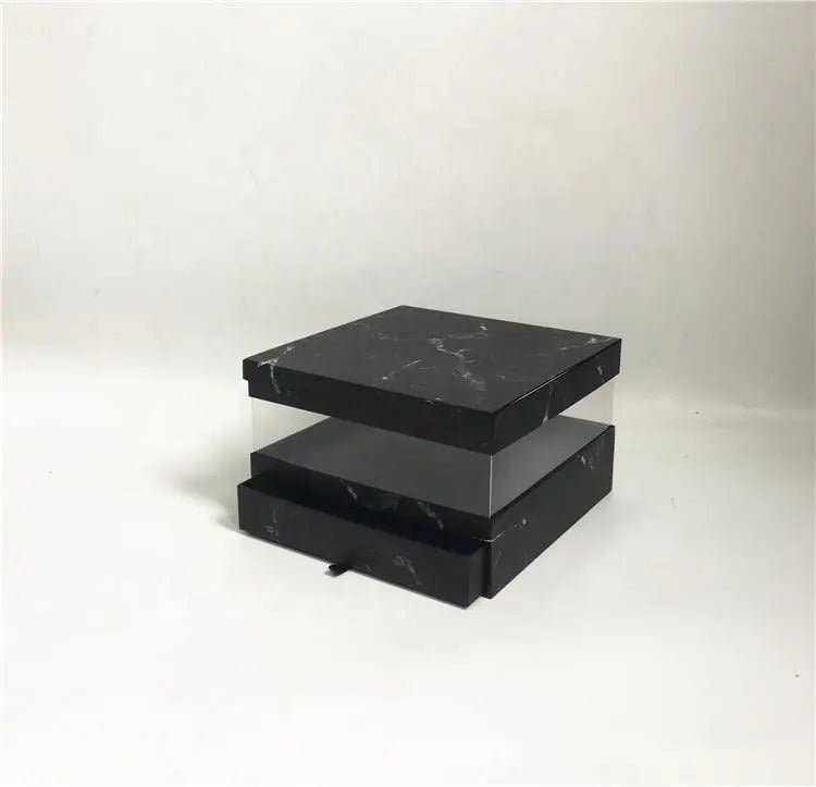 Elegant Design Supply - Wholesale Gift Box - Square PVC Flower Gift Box with Clamshell Lid and Drawer0