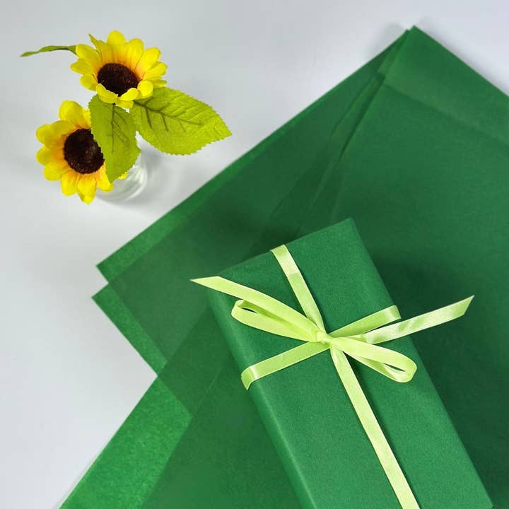 Carnival Papers – Lenço de papel por atacado – Papel de Seda Verde Escuro - 10 Folhas | Embalagem Ecológica