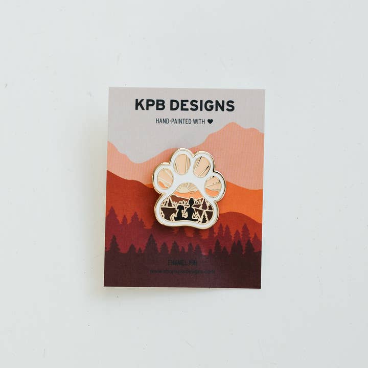 Dog Paw Enamel Lapel Pin for wholesale by Sticker Girl