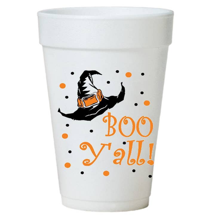 Preppy Mama - Wholesale Disposable Cup - Boo Y'All Halloween Party Cups - Styrofoam