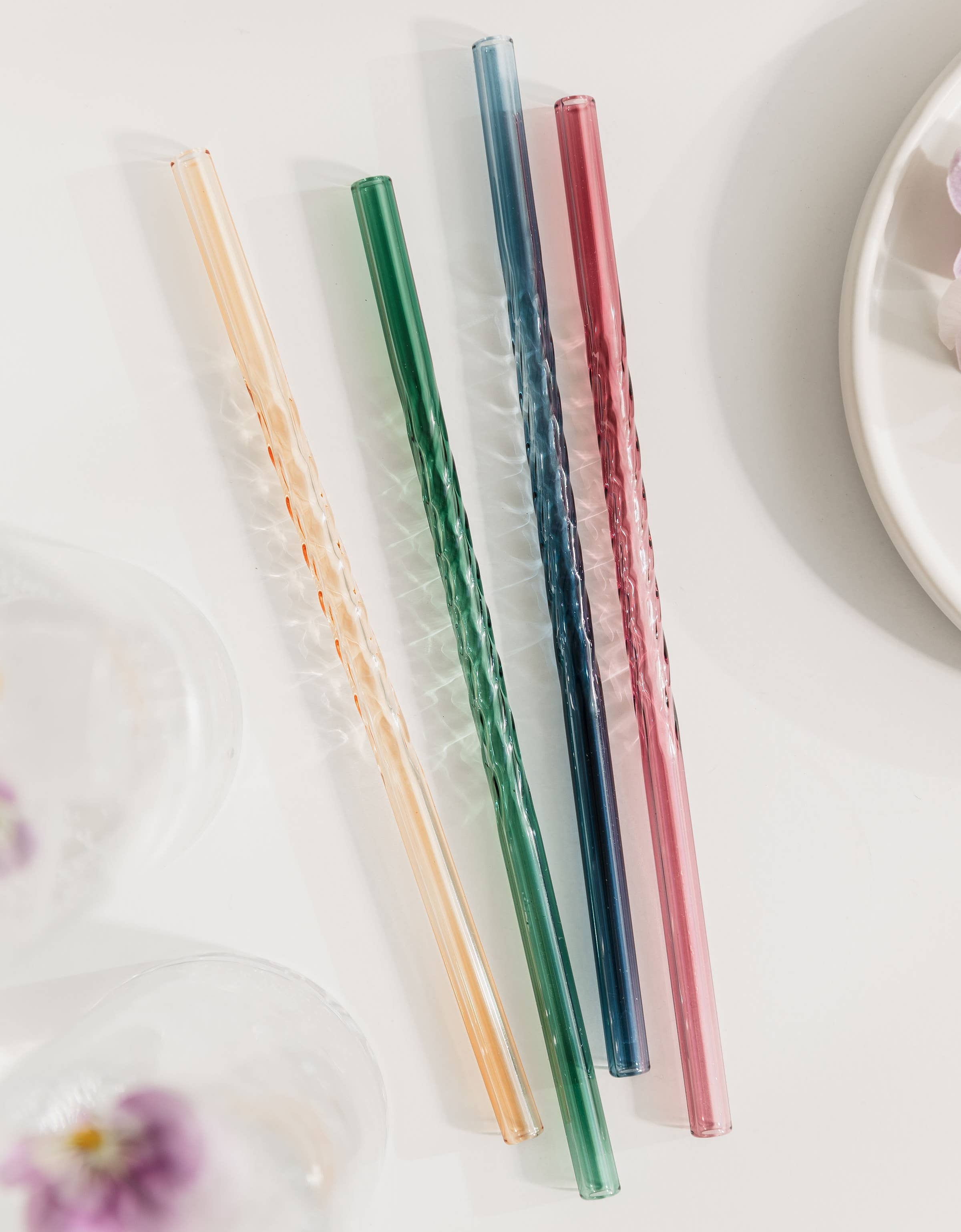 UBERSTAR – wholesale Drinking straw – Twist Glass Coloured Straws - Set of 41