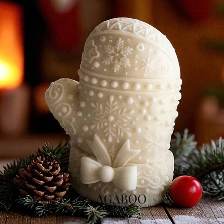 Julhandskar Candle 5x4in för wholesale av Agaboo Candle