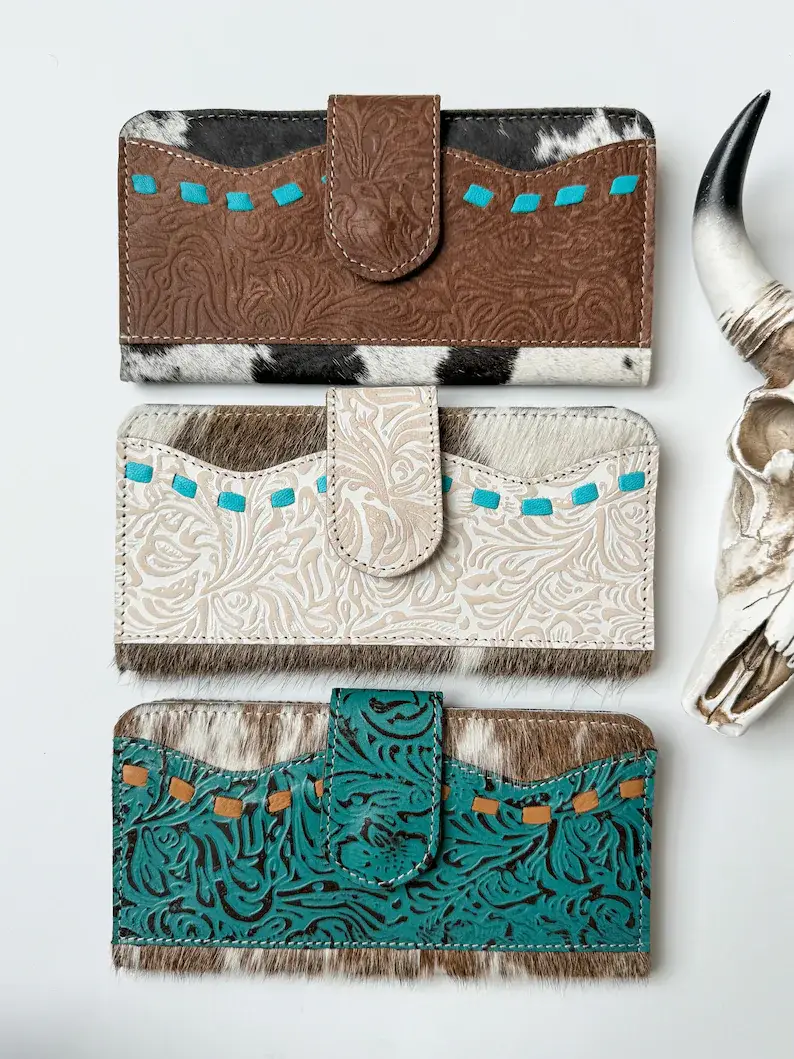 Boho Ranch Shop - Wholesale Wallet - Women's - Western Floral Leather Tooled Wallet8