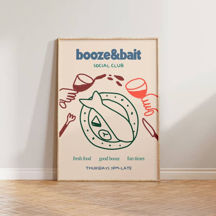 Lune Club – wholesale Art print – Booze & Bait Social Club Print2