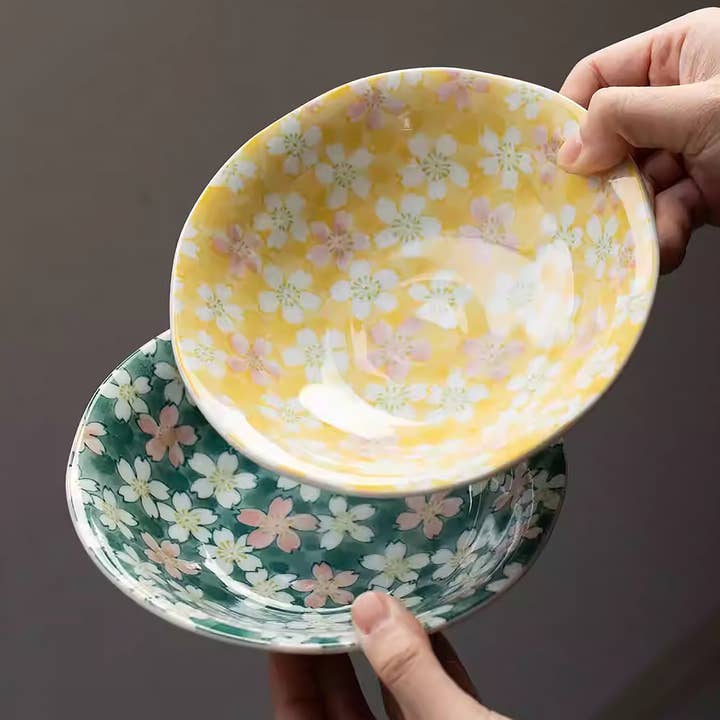 Minoyaki-tallrik med körsbärsblommönster för wholesale av MinoCraft