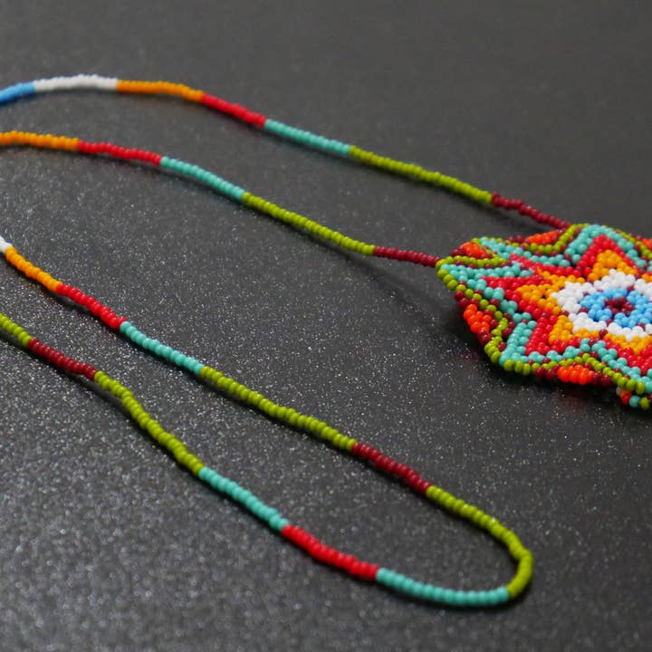 KANGURAH - Venta al por mayor Collares de cuentas/perlas - Collar de cuentas estilo nativo americano con medallón4